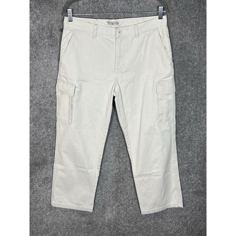 Ralph Lauren Polo Jeans‎ Cargo Cropped Pants Womens Size 8 Off White Pockets